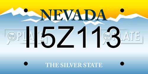 II5Z113 Nevada License Plate