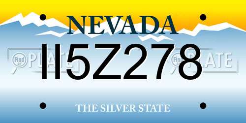 II5Z278 Nevada License Plate