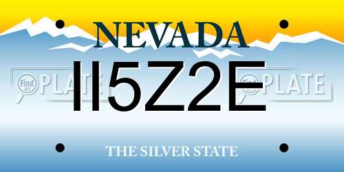 II5Z2E Nevada License Plate