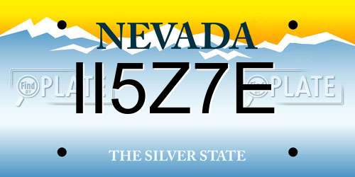 II5Z7E Nevada License Plate