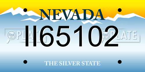 II65102 Nevada License Plate