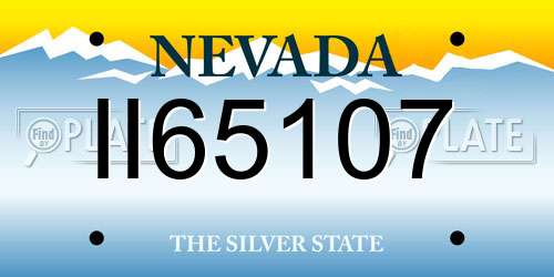 II65107 Nevada License Plate
