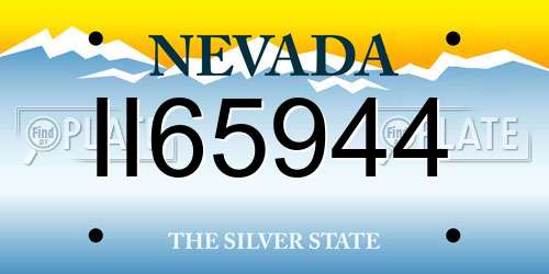 II65944 Nevada License Plate