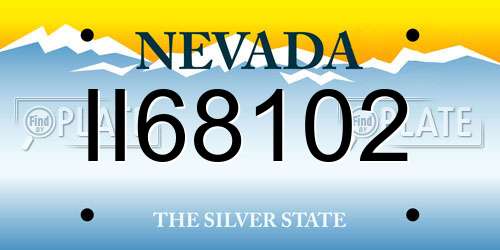 II68102 Nevada License Plate