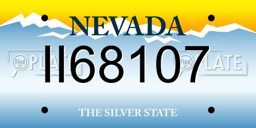 II68107 Nevada License Plate