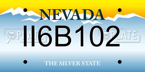 II6B102 Nevada License Plate