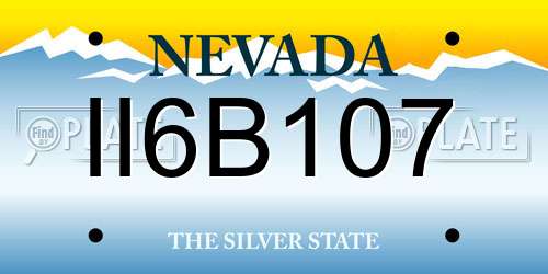 II6B107 Nevada License Plate