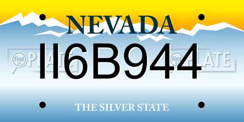 II6B944 Nevada License Plate