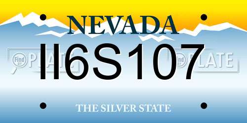 II6S107 Nevada License Plate