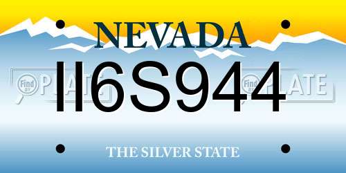 II6S944 Nevada License Plate