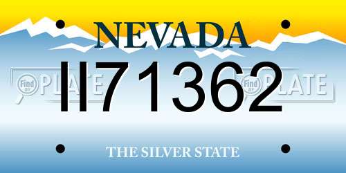 II71362 Nevada License Plate