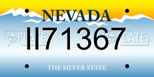 II71367 Nevada License Plate