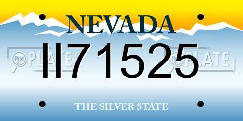 II71525 Nevada License Plate