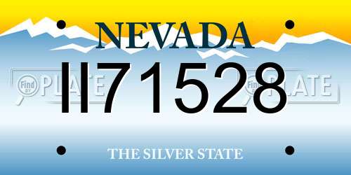 II71528 Nevada License Plate