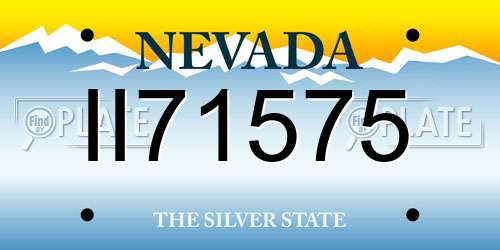 II71575 Nevada License Plate