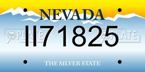 II71825 Nevada License Plate