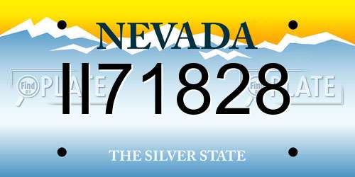 II71828 Nevada License Plate
