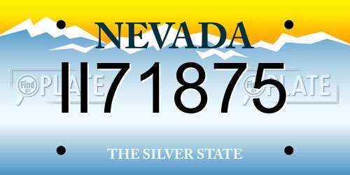 II71875 Nevada License Plate