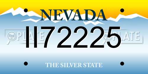 II72225 Nevada License Plate