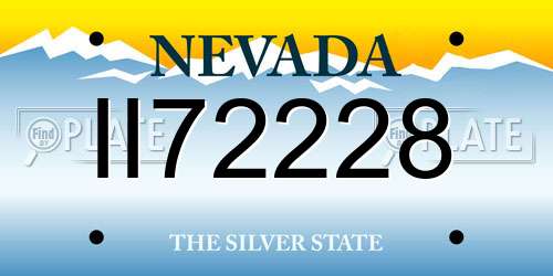 II72228 Nevada License Plate
