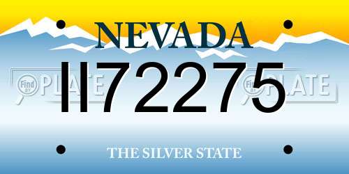 II72275 Nevada License Plate