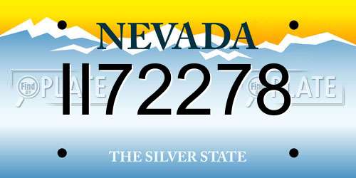 II72278 Nevada License Plate
