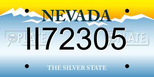 II72305 Nevada License Plate