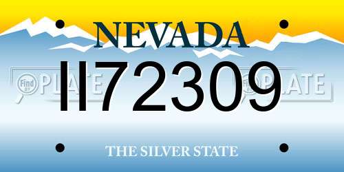 II72309 Nevada License Plate