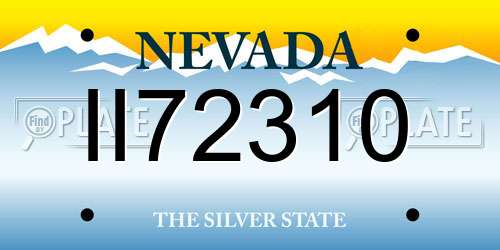 II72310 Nevada License Plate