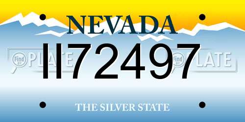 II72497 Nevada License Plate