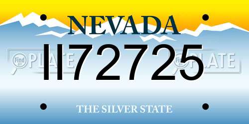 II72725 Nevada License Plate