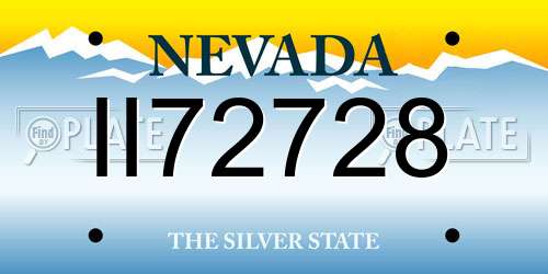 II72728 Nevada License Plate