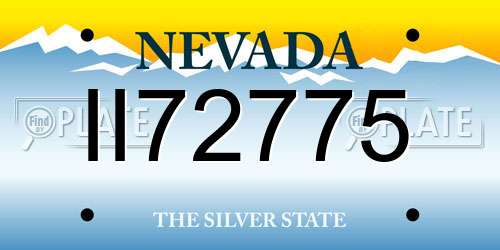 II72775 Nevada License Plate