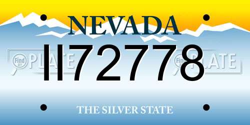 II72778 Nevada License Plate
