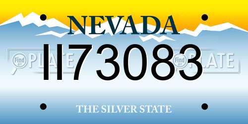 II73083 Nevada License Plate