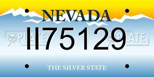 II75129 Nevada License Plate