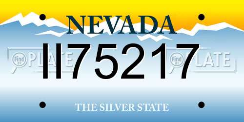 II75217 Nevada License Plate