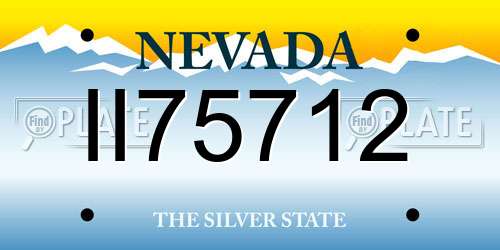 II75712 Nevada License Plate