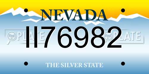 II76982 Nevada License Plate