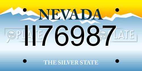 II76987 Nevada License Plate