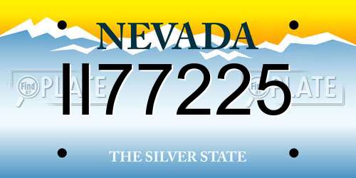 II77225 Nevada License Plate