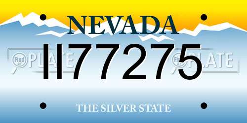 II77275 Nevada License Plate