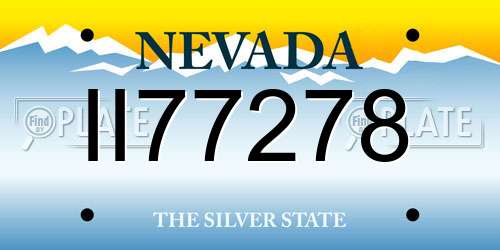 II77278 Nevada License Plate