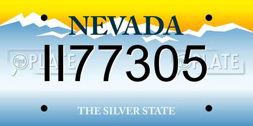 II77305 Nevada License Plate