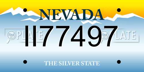 II77497 Nevada License Plate