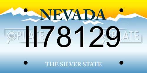 II78129 Nevada License Plate