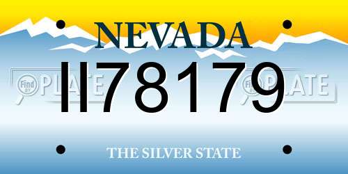 II78179 Nevada License Plate