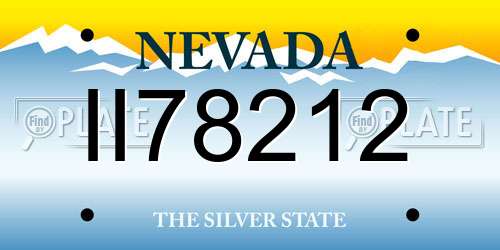 II78212 Nevada License Plate