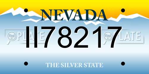 II78217 Nevada License Plate