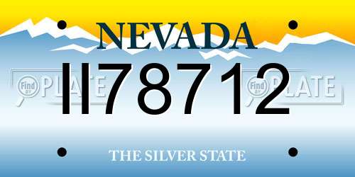 II78712 Nevada License Plate